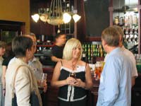 In front of the bar