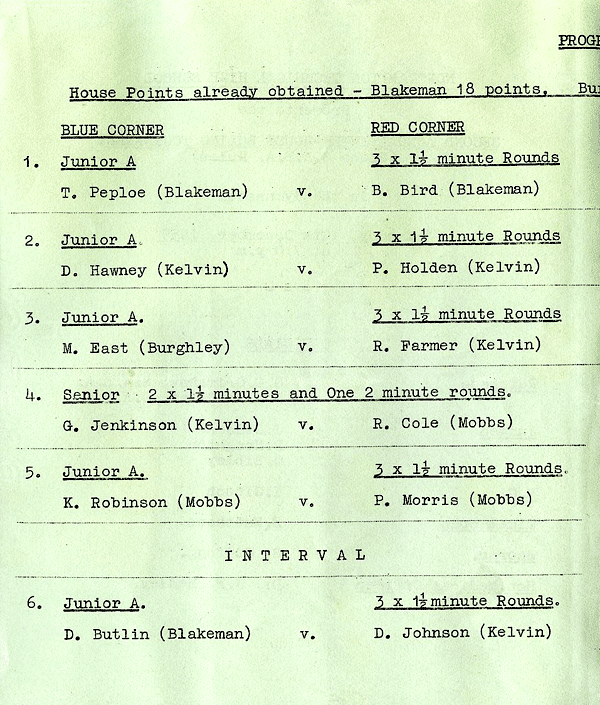 Inter House Boxing Dec 59 2