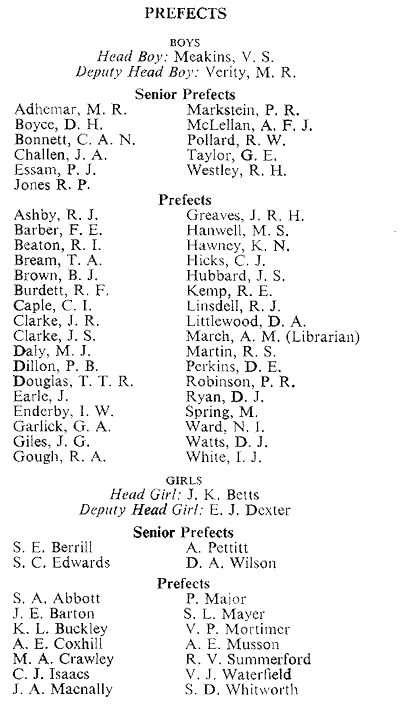 Yb65 Prefects